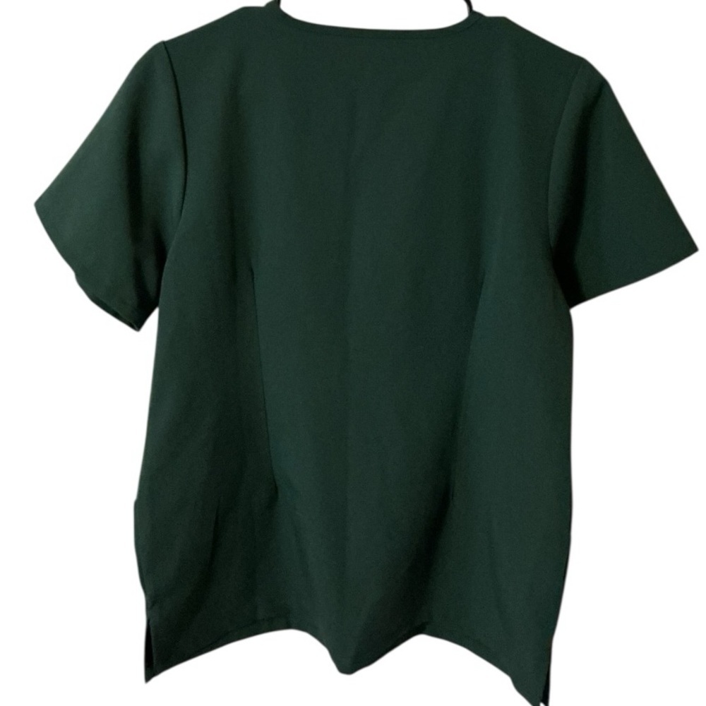 Mandala Forest Green Short Sleeve V-Neck Top - Picture 2 of 7